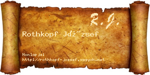 Rothkopf József névjegykártya