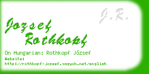 jozsef rothkopf business card